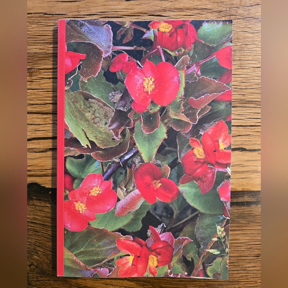 Scarlet Begonias Floral Notebook Journal